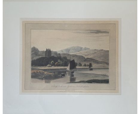 William Daniell RA (1769-1837), Cardoness Castle near Gatehouse Kirkcudbrightshire, etching aquatint print, inscribed verso, 