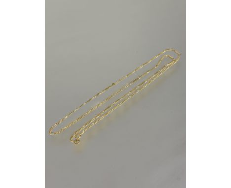A 9ct gold curb and oval flat link chain necklace with ring fastening no signs of damage or repairs L x 30cm 4.52g