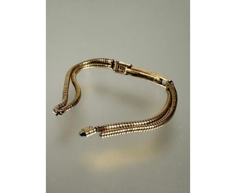 A 9ct gold ladys vintage watch strap L x 13cm a/f 7.44g&nbsp;
