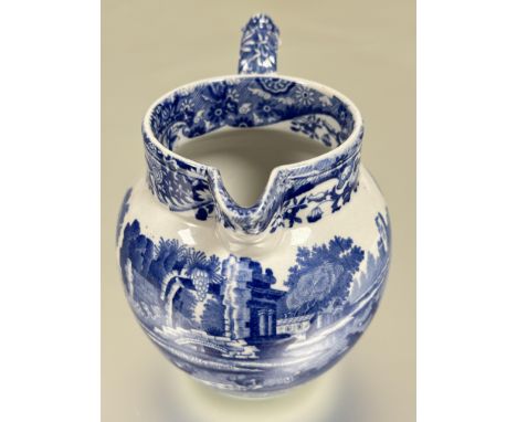 1920s Spode blue Italian pattern milk jug blue under glazed printed mark verso no signs of chips crack or crazing H x 12.5cm&