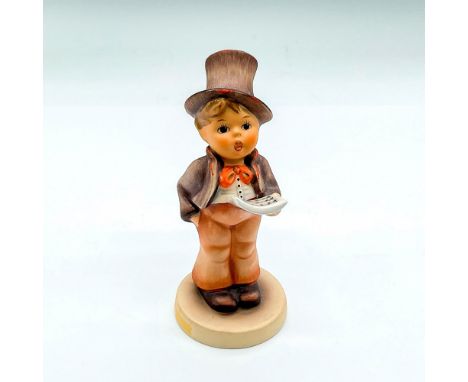 Hand painted boy in top hat with sheet music. Goebel Germany backstamp. Impress mark 131. Issued: 2008Dimensions: 2.75"L x 2"