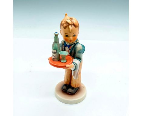 Hand painted boy in blue jacket and serving tray with cocktail. Goebel Germany backstamp. Impress mark 154. Issued: 2000Dimen