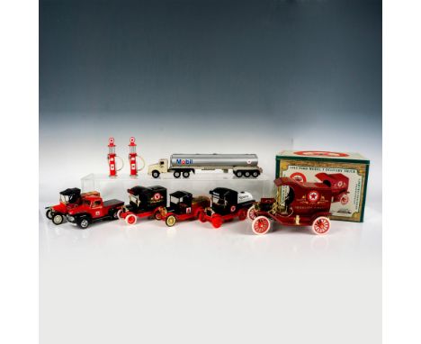 This vintage gas truck grouping includes Mobil, Texaco, and Citgo. The Texaco Model-T delivery truck and 2 gas pumps include 