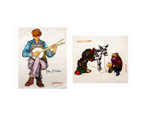 Set of two hand-signed color lithographs on paper by artist Ferdie Pacheco (The Fight Doctor), also known as physician and co