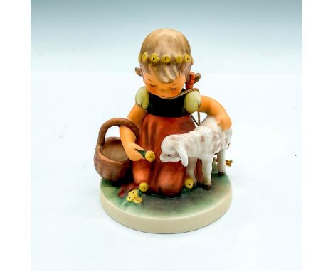 Retirement Exclusive 2001, hand painted girl with a basket and lamb. Goebel Germany backstamp. Impress mark 361. Issued: 2001