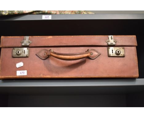 A vintage leather suitcase.