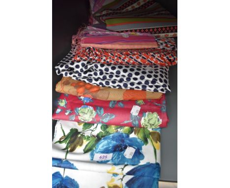 A selection of vintage fabrics, good quantities of each and in various colours, predominantly 60s and 70s.
