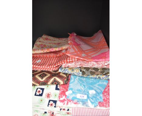 A selection of vintage fabrics, good quantities of each and in various colours, predominantly 60s.