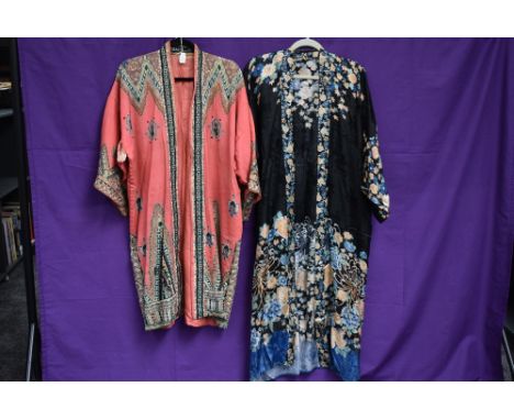 Two vintage kimono dressing gowns AF.
Both appear to be around 1940s, seam stress,a few holes and marks and general wear to b