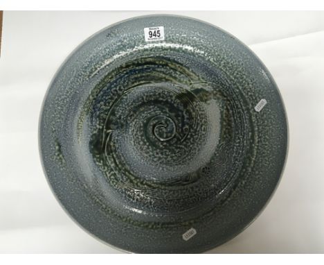 A large Contemporary ceramic glazed stone ware dish maker Dart, 43cm wide with impressed marks, and a large Dart bowl 41cm (2