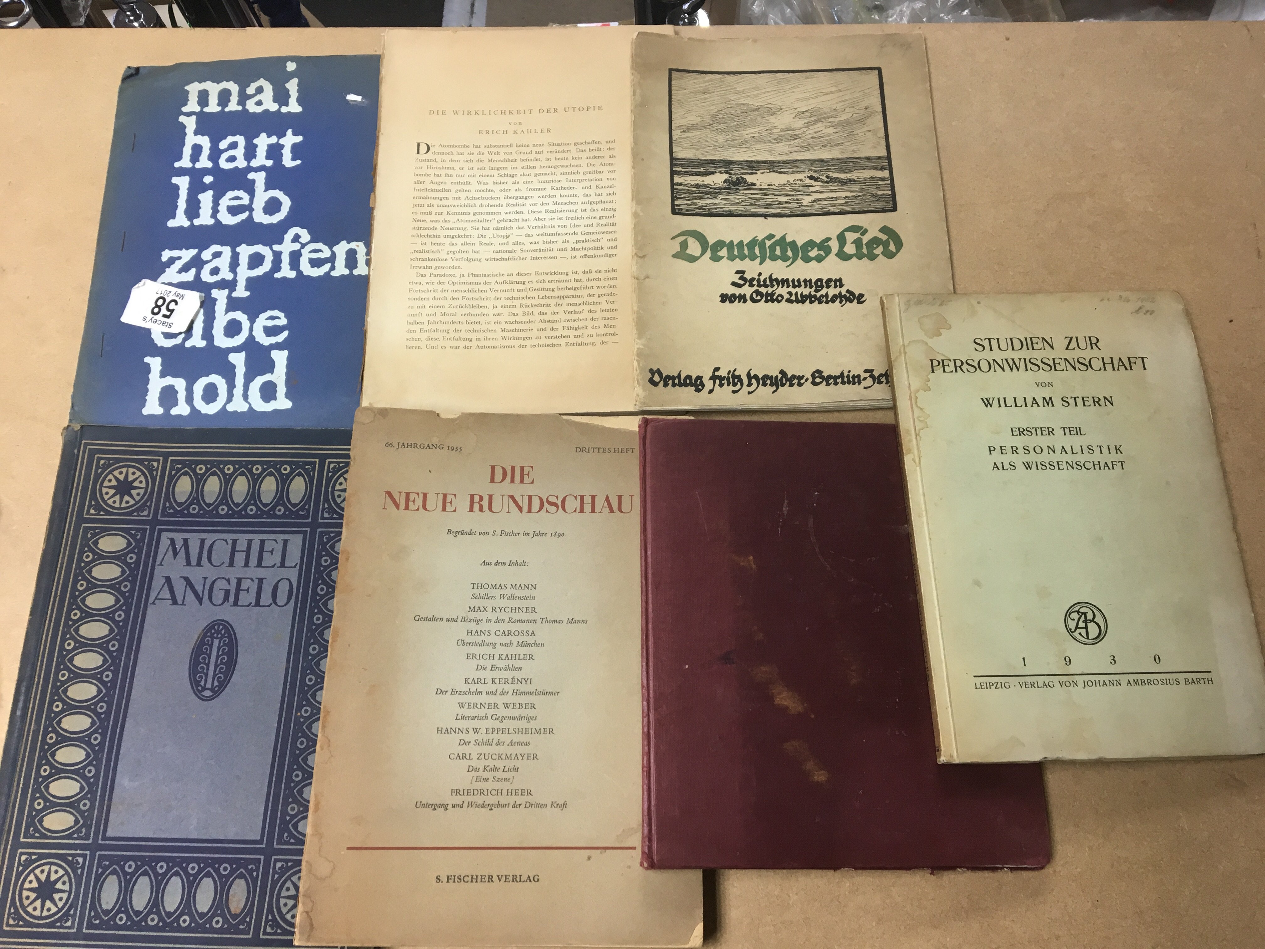 A collection of German language books and a 1930’s photo album.