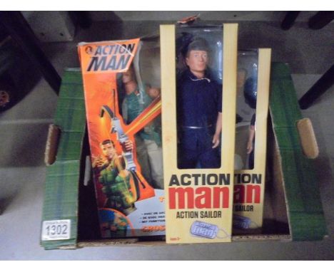 2 boxed Action Man re-issue action soldier and used TIR A L'ARc crossbow.