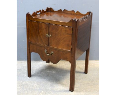 George III mahogany tray top commode (converted) 75cm x 56cm .          Please see ewbanks.co.uk for condition reports and fu