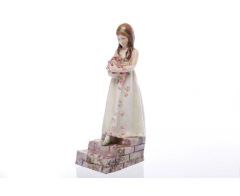 ROYAL WORCESTER FIGURE OF 'THE BRIDESMAID'modelled by F G Doughty, handpainted title in puce with puce factory stamp and numb