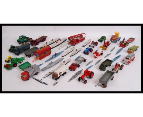 A large collection of vintage Britains, Triang, Dinky, Matchbox &amp; other diecast models to include; battleships &amp; ocea