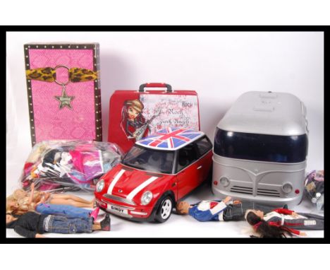 An assorted collection of Mattel made &amp; others Brats &amp; Sindy toys to include; large boxed Hannah doll, Sindy mini car