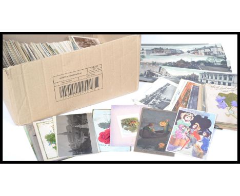 POSTCARDS. x450 Vintage Subject and Novelty cards. Mechanical, Metal, Applique inc Panoramic (x37). Interesting &amp; unusual