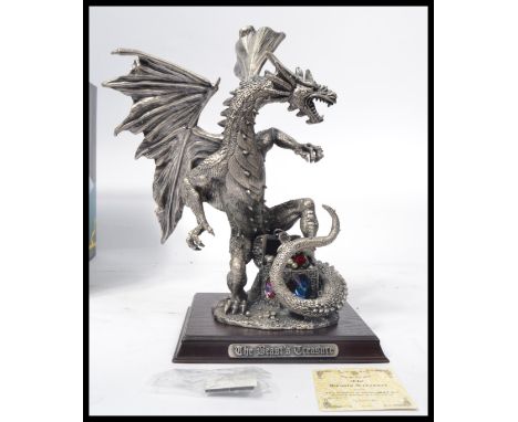 A Tudor Mint made ' Myth &amp; Magic ' collection limited edition ' The Beast's Treasure ' large scale dragon figure. 0827/12