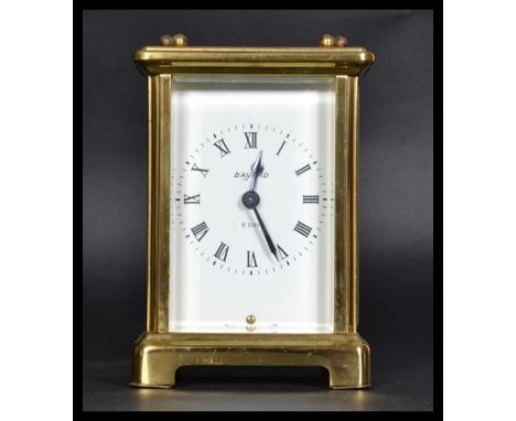 An early 20th century brass carriage clock with inset French movement marked for Duverdrey&nbsp; &amp; Bloquel - 9 jewels una