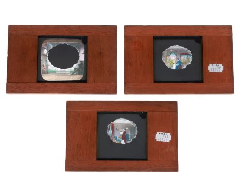 English, c.1880, umarked, the old mans dream, dissolve set for use with a biunial or triunial magic lantern