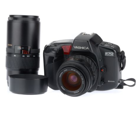 black, body G, powers up, shutter works, AF works, meter responds to light, with a Yashica AF28-70mm lens, barrel G, optics G