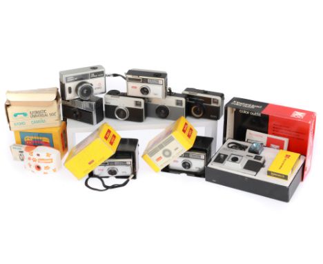to include a Halina X200, in packaging with unused film, an Ilford Universal 50C, in maker's box, 2off Kodak Instamatic 100, 
