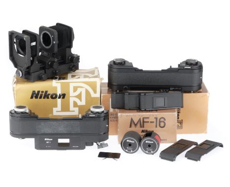 comprising a MF-4 250 exposure film back, in maker's packaging, a MF-1 250 exposure film back,, a pair of MZ-1 film cartridge
