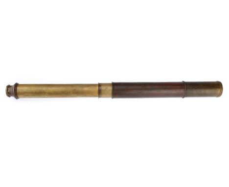 brass, 1½ inch telescope, engraved "Dollond, London, Day or Night", 83cm extended, missing lens shade.
