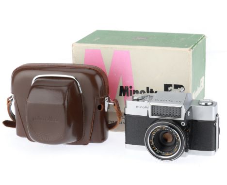 silver, serial number 100086, body VG-E, shutter working intermittently, f/2.8 45mm lens, with case, VG and makers box.