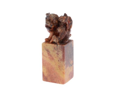 Chinese, 19th Century, Dog seal, with signature to base, 9.4cm high