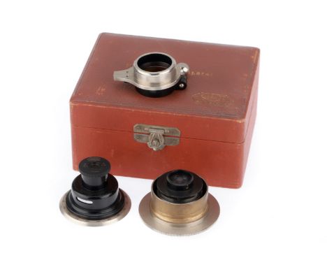 German, case stamped 'Polarisationsapparat, E. Leitz Wetzlar, woth eyepiece analyser and substage polariser