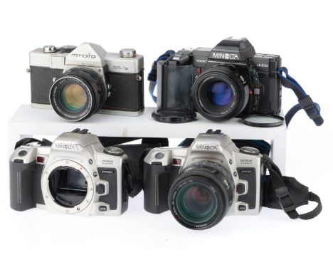 to include an SR-1s, body F, lens barrel F, shutter works, a Maxxum 7000AF, powers up, takes a picture, autofocuses, with a f