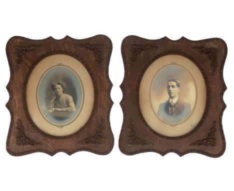 prints possibly Victorian, signed "Duray Portrait Specialists", frames appear more modern, 