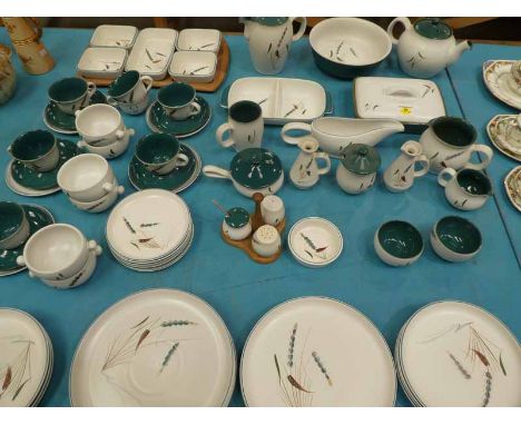 A Burleigh Art Deco Balmoral pattern part tea service and a court china part tea service A Denby Green Wheat table service ex