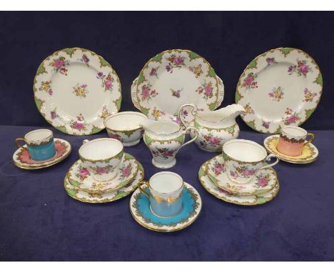 An Aynsley forty two piece B971 tea service for twelve and a set of Aynsley C1788 coffee cans &amp; saucers 