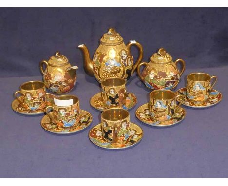 A Japansese Samurai china tea service for six places 