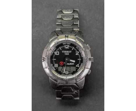 Tissot; a gentleman's titanium Touch wristwatch, reference number QKN-BC-6507, numbered Z253/353, the black dial with baton i