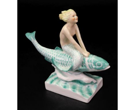 A Royal Worcester figure 'The Mermaid' modelled by Anne Acheson, 15cm wide.