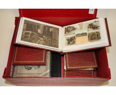 A BOX OF ANTIQUE AND VINTAGE POST CARDS, CIGARETTE CARDS ETC 