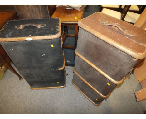 TWO VINTAGE BANDED PACKING CASES