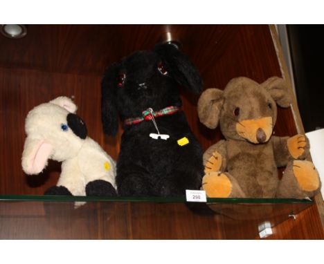 THREE VINTAGE ANIMAL SOFT TOYS 