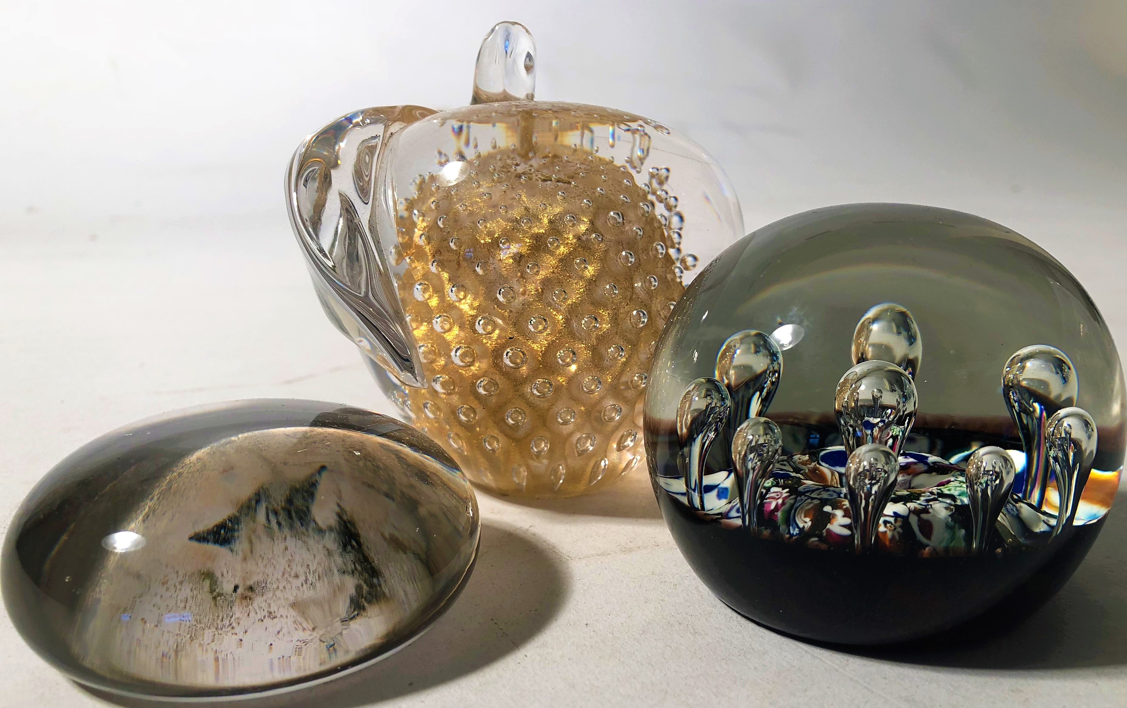 GLASS PAPERWEIGHTS INCLUDING CAITHNESS. Eight paperweights of differing