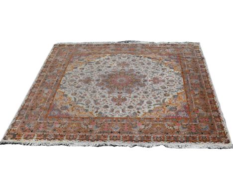 Antique Hand Woven Persian Tabriz Rug.Provenance: Important Miami Florida collection.Size:  9'10" x 10'4" (118 x 124 in.)
