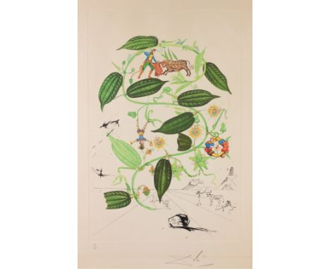 Salvador Dali (Spanish,1904 - 1989)Passiflora Laurigera - 1968Colored Etching. Pencil signed and numbered (87/200) lower marg