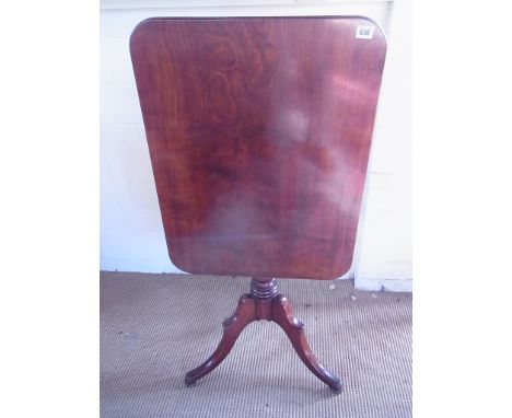 A 19th century mahogany tilt top side table on tripod base - Height 73cm x 68cm x 51cm