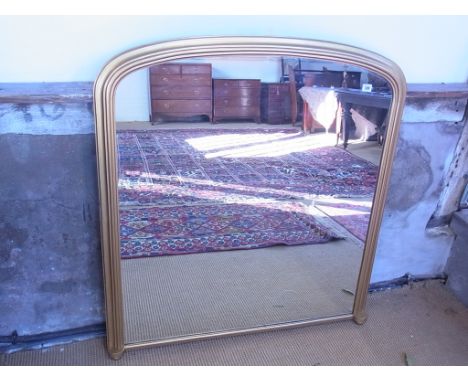 A modern gilt over mantle mirror - 110cm x 102cm
