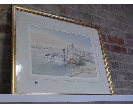 John R Pretty watercolour Blackshore Southwold - 35cm x 52cm