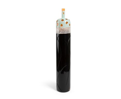 § JANE BRUCE (BRITISH / AMERICAN 1947-) 'SENTINEL', 2003 etched to base 'JANE BRUCE/ 5/03 / CANBERRA', cased glass(81cm high 