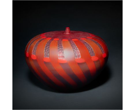 § ANDREA ZILIO (ITALIAN 1966-) TANDEM VASE, 2005 engraved 'M. A. Zilio / Murano 2005 1/1 /AZ', hand-blown glass canes with in