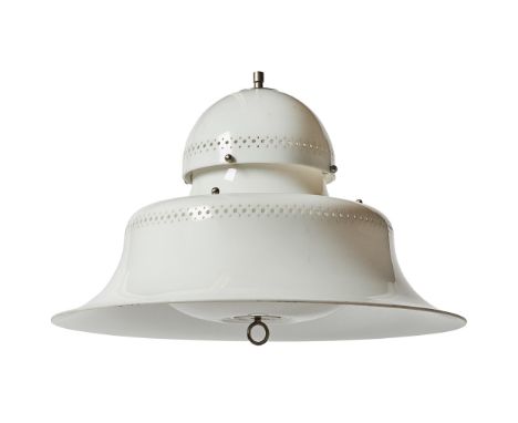 SERGIO ASTI (ITALIAN B.1926-) FOR KARTELL KD14 PENDANT LIGHT, DESIGNED 1963 chrome and plastic(53.5cm diameter (21in diameter